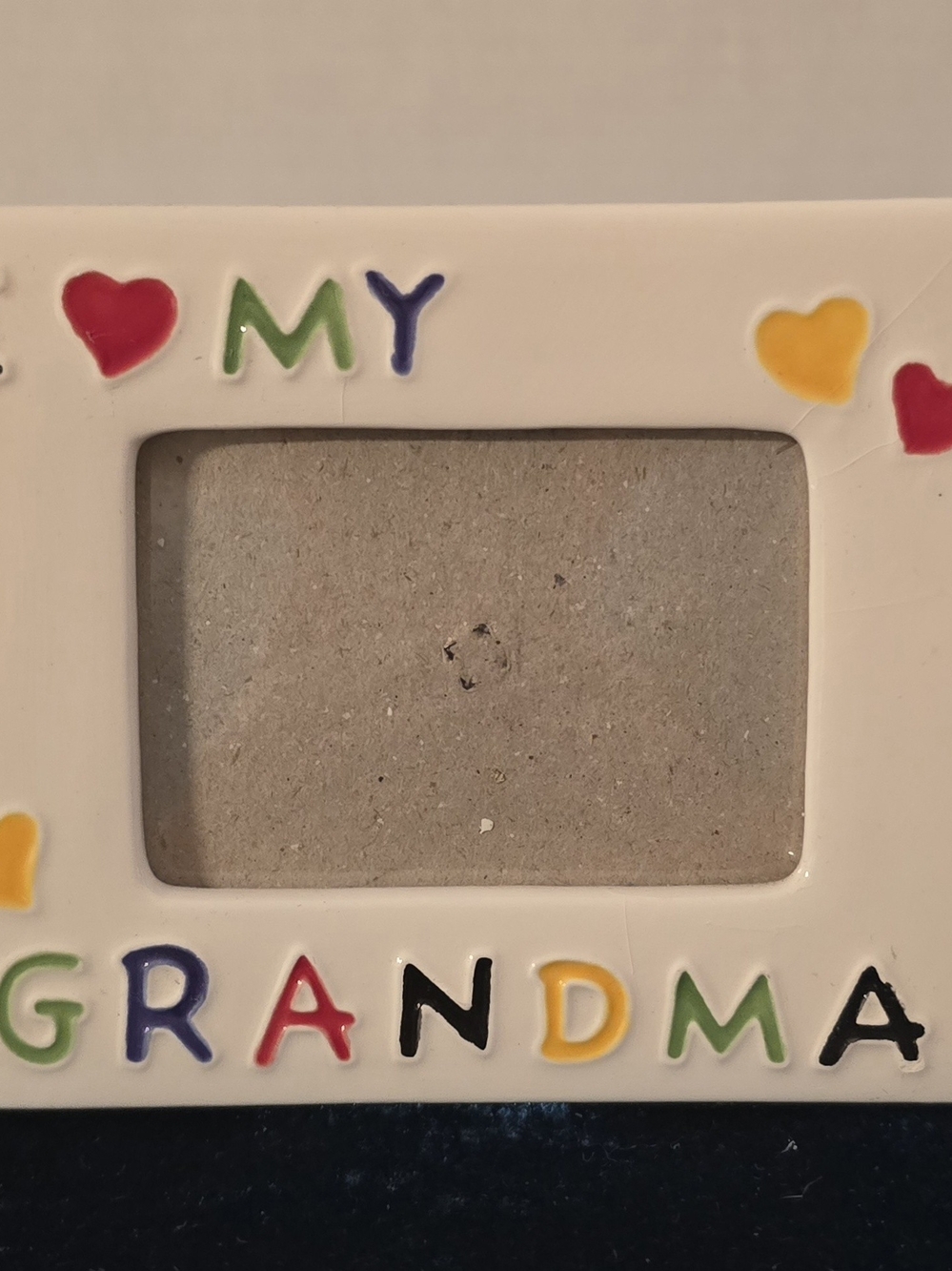 Vintage 90s Ceramic "I Heart My Grandma" Mini Photo Frame ♥️